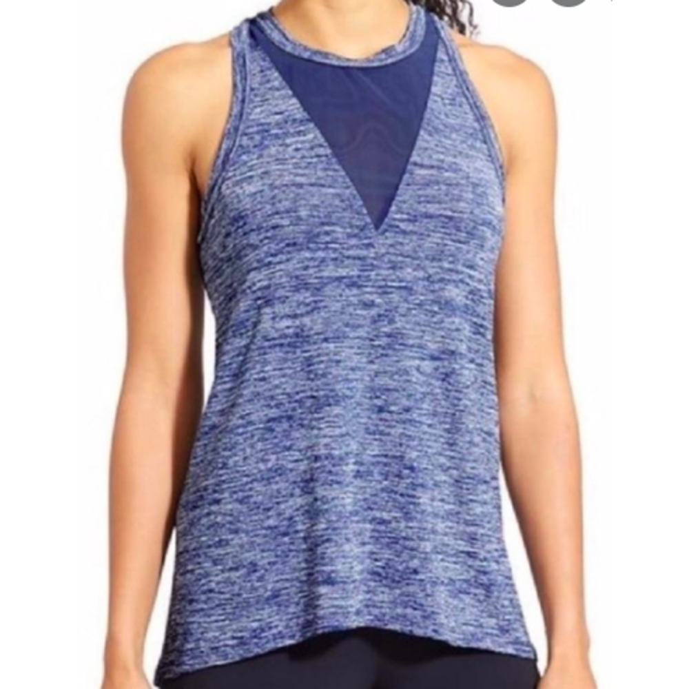 Athleta Athletic Tank Top Size XS Utopia Mesh Tank in blue heather